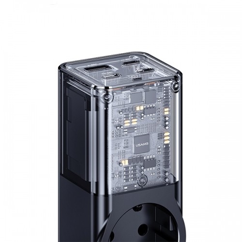USAMS Listwa zasilająca 67W 3x USB-C + USB Fast Charging Extension Cable EU czarny|black CC225TC01 (US-CC225) image 3