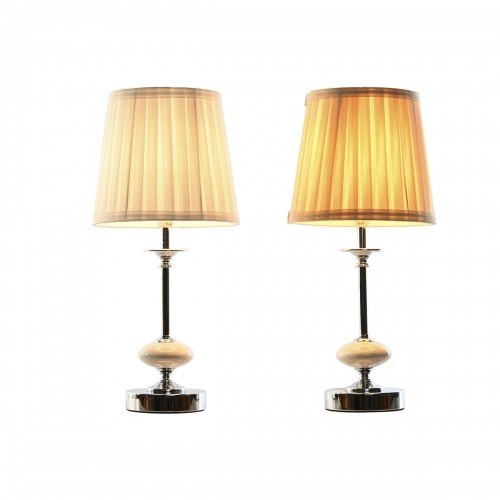 Настольная лампа Home ESPRIT Белый Бежевый Металл Фарфор 25 W 220 V 20 x 20 x 44 cm (2 штук) image 2