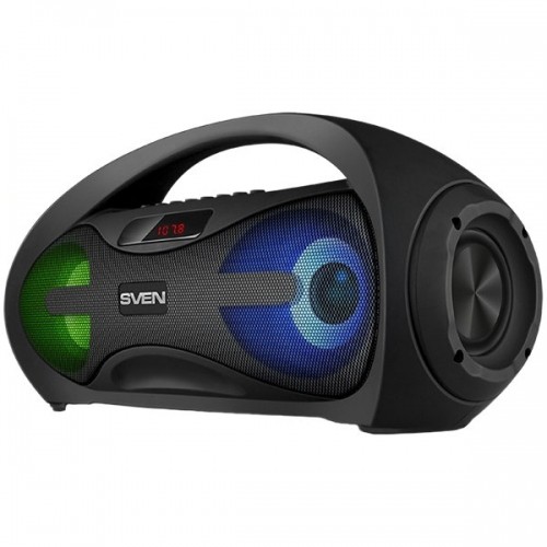 SVEN PS-425 2x6W; LED display; FM radio; USB/SD-card support; AUX; Microphone input (karaoke);Lighting image 2