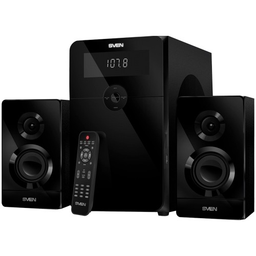 Speakers SVEN MS-2250, black (80W, FM, USB/SD, Display, RC, Bluetooth) image 1