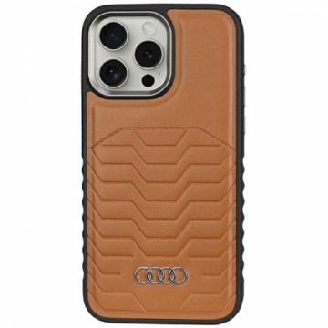 Audi Synthetic Leather MagSafe iPhone 15 Pro 6.1" brązowy|brown hardcase AU-TPUPCMIP15P-GT|D3-BN