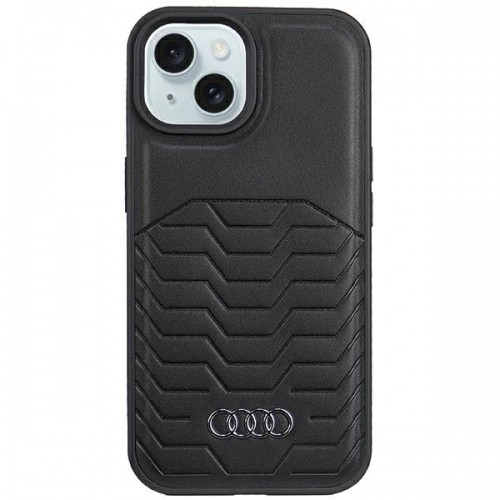 Audi Synthetic Leather MagSafe iPhone 15 Plus | 14 Plus 6.7" czarny|black hardcase AU-TPUPCMIP15M-GT|D3-BK image 1