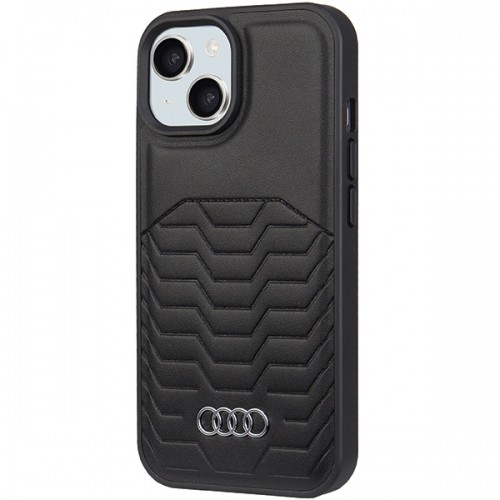 Audi Synthetic Leather MagSafe iPhone 15 Plus | 14 Plus 6.7" czarny|black hardcase AU-TPUPCMIP15M-GT|D3-BK image 2
