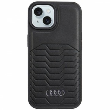Audi Synthetic Leather MagSafe iPhone 15 | 14 | 13 6.1" czarny|black hardcase AU-TPUPCMIP15-GT|D3-BK