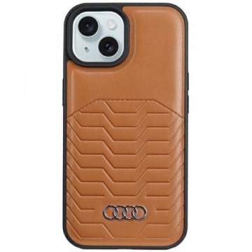 Audi Synthetic Leather MagSafe iPhone 15 | 14 | 13 6.1" brązowy|brown hardcase AU-TPUPCMIP15-GT|D3-BN