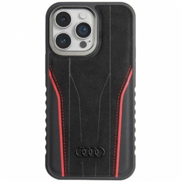 Audi Genuine Leather MagSafe iPhone 15 Pro Max 6.7" czarno-czerwony|black-red hardcase AU-TPUPCMIP15PM-R8|D3-RD