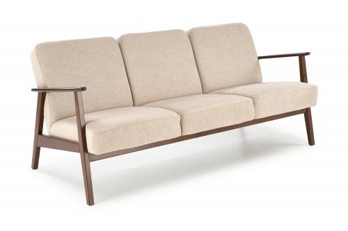 Halmar MILANO 3S sofa,  beige CASTEL#15 / dark walnut image 1