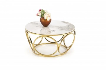 Halmar VENUS 2 c. table, white marble / gold