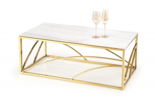 Halmar UNIVERSE 2, coffee table, white marble / gold image 1