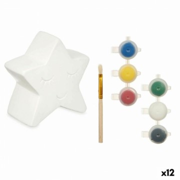 Pincello Krājkastīte apgleznošanai Balts 12,8 x 12,6 x 8,2 cm Zvaigzne (12 gb.)