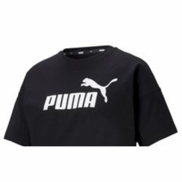 Sieviešu Krekls ar Īsām Piedurknēm Puma CROPPED LOGO TEE 586866 01  Melns