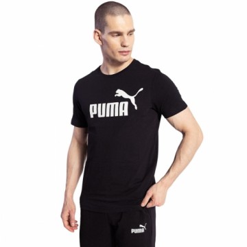 Vīriešu Krekls ar Īsām Piedurknēm Puma ESS LOGO TEE 586666 01 Melns