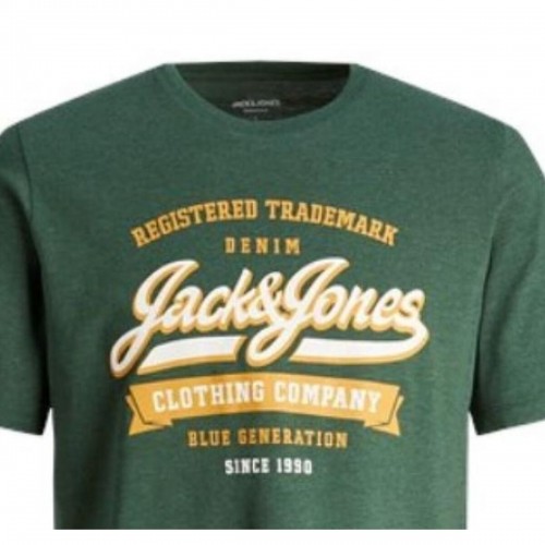 Vīriešu Krekls ar Īsām Piedurknēm Jack & Jones TEE SS 12246690 Zaļš (S) image 3