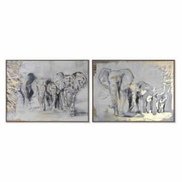 Картина Home ESPRIT Слон Колониальный 100 x 4 x 75 cm (2 штук)