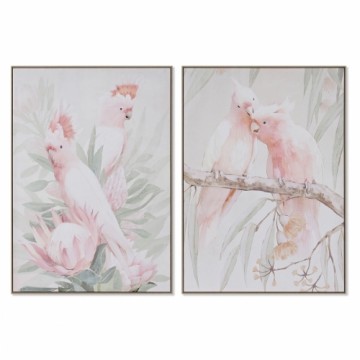 Glezna Home ESPRIT Papagailis Tropiskais 100 x 4 x 140 cm (2 gb.)