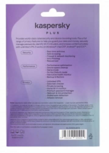 Programma Kaspersky Plus Pamata Licence 1 Gads 3 Iekārtām image 2
