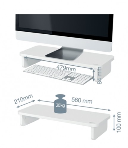 Leitz 64340001 monitor mount / stand 61 cm (24") White Desk image 3