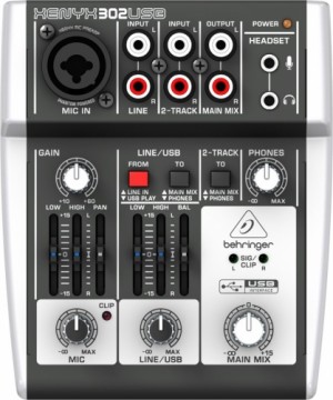 Behringer X302USB audio mixer 5 channels