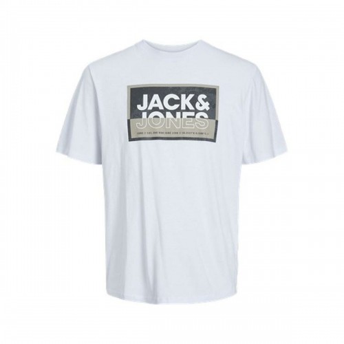 Vīriešu Krekls ar Īsām Piedurknēm Jack & Jones COLOGAN TEE SS 12253442  Balts image 1