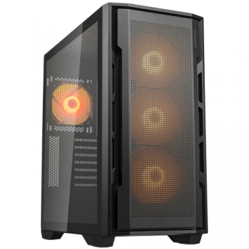 Cougar Gaming COUGAR | Uniface RGB Black | PC Case | Mid Tower / Mesh Front Panel / 4 x 120mm ARGB Fans / TG Left Panel / Black