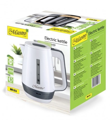 Feel-Maestro MR033 white electric kettle 1.7 L Grey, White 2200 W image 5