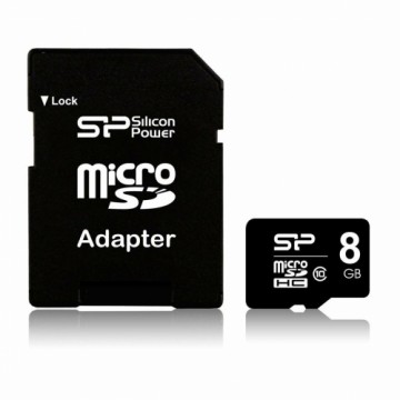 Карта памяти микро-SD с адаптером Silicon Power SP008GBSTHBU1V10SP 8 Гб