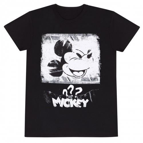 Unisex Krekls ar Īsām Piedurknēm Mickey Mouse Poster Style Melns image 1