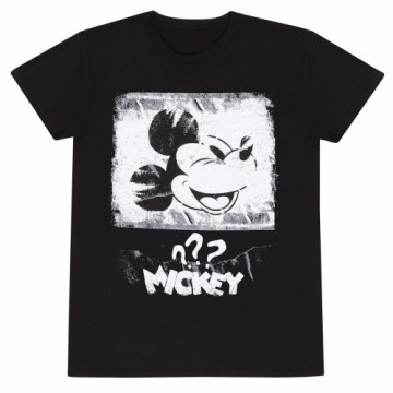 Unisex Krekls ar Īsām Piedurknēm Mickey Mouse Poster Style Melns