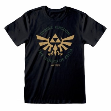 Unisex Krekls ar Īsām Piedurknēm The Legend of Zelda Hyrule Kingdom Crest Melns