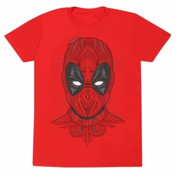 Krekls ar Īsām Piedurknēm Deadpool Tattoo Style Sarkans Unisekss
