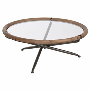 Кофейный столик Home ESPRIT Стеклянный древесина ели 100 x 100 x 40 cm