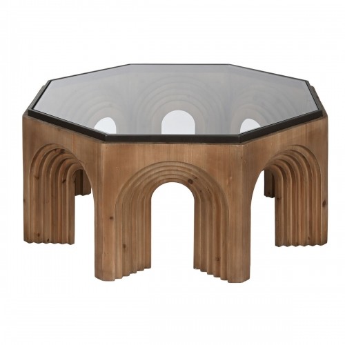 Кофейный столик Home ESPRIT Стеклянный древесина ели 99 x 99 x 46 cm image 2