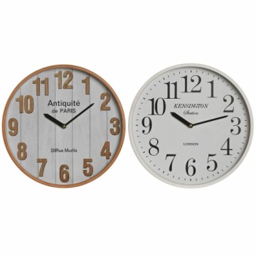 Настенное часы Home ESPRIT Белый Стеклянный Деревянный MDF 32 x 4,5 x 32 cm (2 штук)