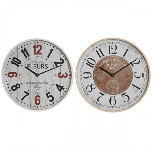 Настенное часы Home ESPRIT Белый Стеклянный Деревянный MDF 40 x 4,5 x 40 cm (2 штук) image 1
