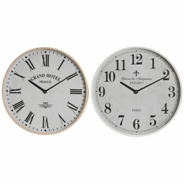 Настенное часы Home ESPRIT Белый Стеклянный Деревянный MDF 40 x 4,5 x 40 cm (2 штук)