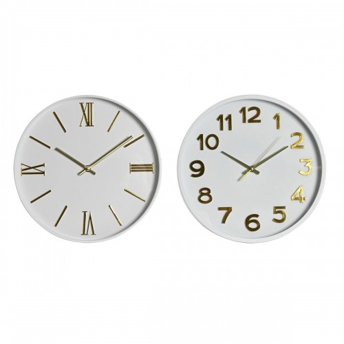Sienas pulkstenis Home ESPRIT Balts Bronza PVC 30 x 4 x 30 cm (2 gb.) image 1