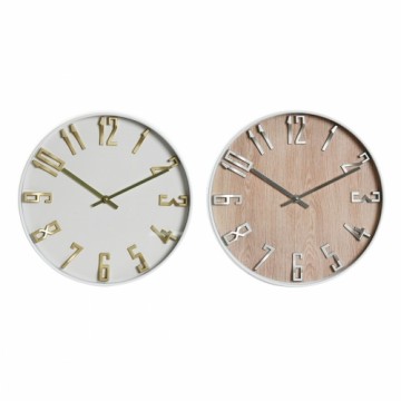 Настенное часы Home ESPRIT Белый Позолоченный Серебристый PVC 30 x 4 x 30 cm (2 штук)