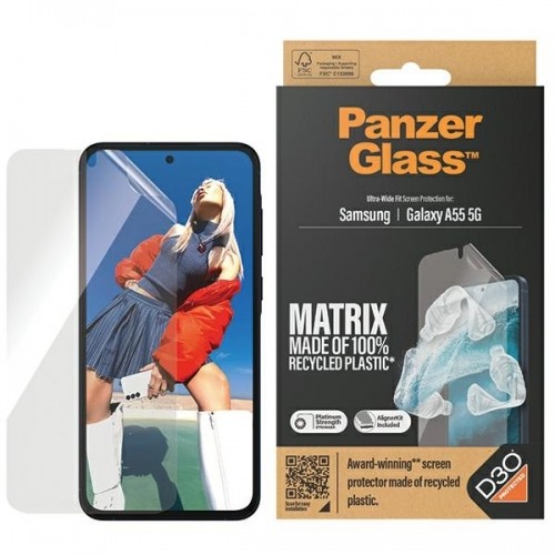 PanzerGlass Matrix Ultra-Wide Fit Sam A55 5G A556 Screen Protection 7362 with Easy Aligner image 1