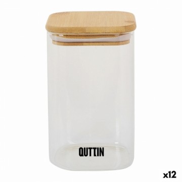 Контейнер для сохранения пищевых продуктов Quttin Бамбук Боросиликатное стекло Квадратный 720 ml (12 штук)