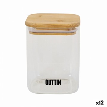Контейнер для сохранения пищевых продуктов Quttin Бамбук Боросиликатное стекло Квадратный 480 ml (12 штук)