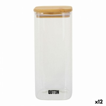 Контейнер для сохранения пищевых продуктов Quttin Бамбук Боросиликатное стекло Квадратный 1 L (12 штук)