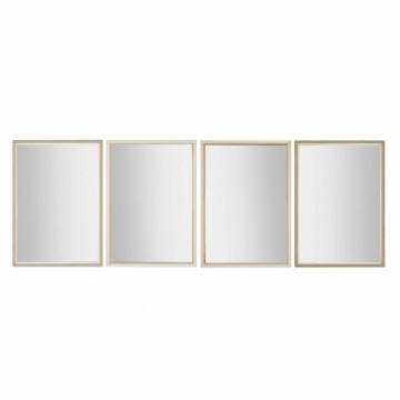 Настенное зеркало Home ESPRIT Белый Коричневый Бежевый Серый Стеклянный полистирол 70 x 2 x 97 cm (4 штук)