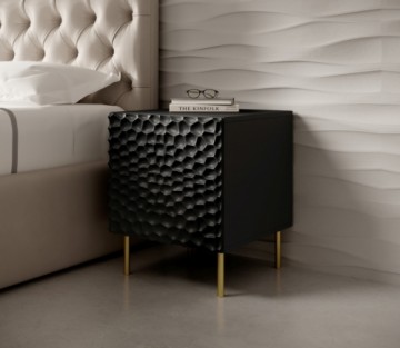 Halmar HOLE bed cabinet black mat/ black mat