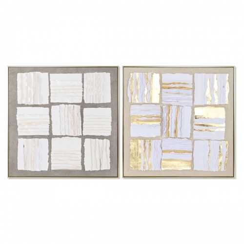 Glezna Home ESPRIT Abstrakts Moderns 102,3 x 4,5 x 102,3 cm (2 gb.) image 1