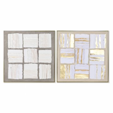 Glezna Home ESPRIT Abstrakts Moderns 102,3 x 4,5 x 102,3 cm (2 gb.)