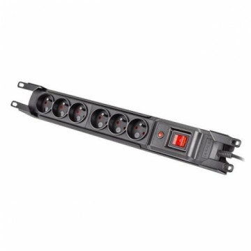 Armac M6 Rack 19" | Barošanas sloksne | pretpārsprieguma sistēma, 6 rozetes, 1,5 m kabelis, melns