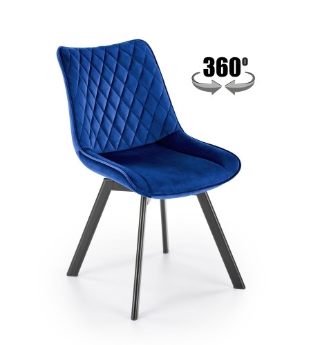 Halmar K520 chair, d.blue / black image 1