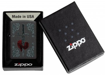 Zippo Lighter 48617 Heart Dagger Tattoo Design