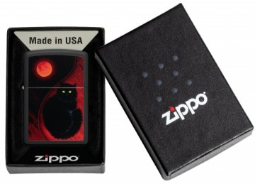 Zippo Lighter 48453 Black Cat Design