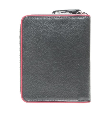 ESQUIRE ZIPPER WALLET PIPING, Black/Red image 2